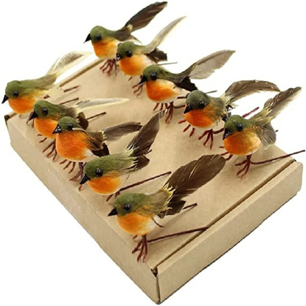 Home Textiles Today - Plume artificielle Robin oiseau ornement arbre