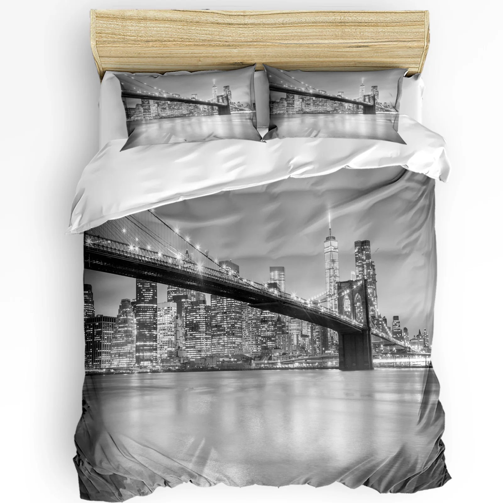 Home Textiles New York - 3 pièces ensemble de literie gris