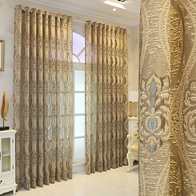 Curtain Sheer Voile - 1 rideau transparent 3D gaufré motif