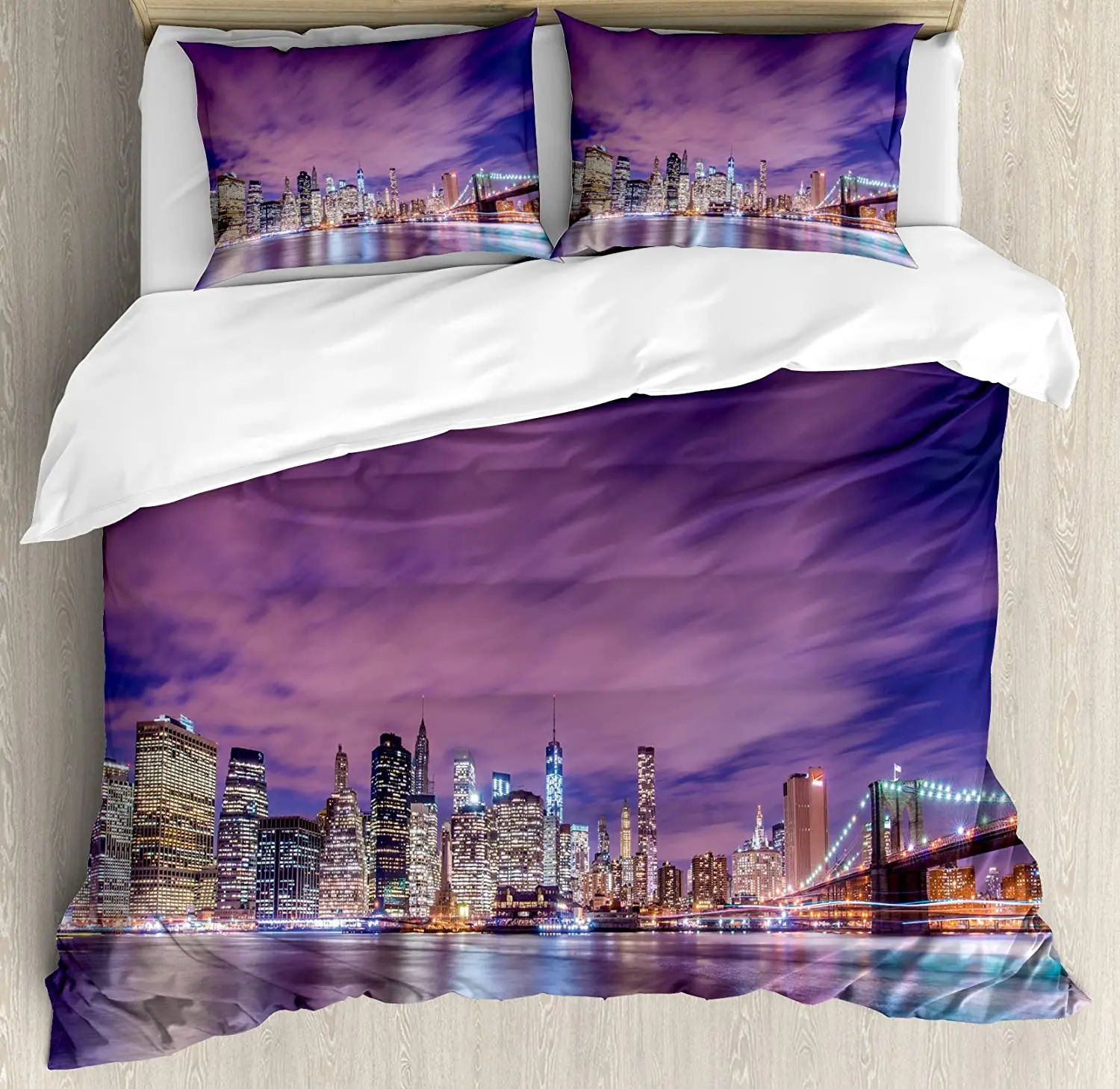 Home Textiles New York - Housse de couette avec taie d'oreiller,