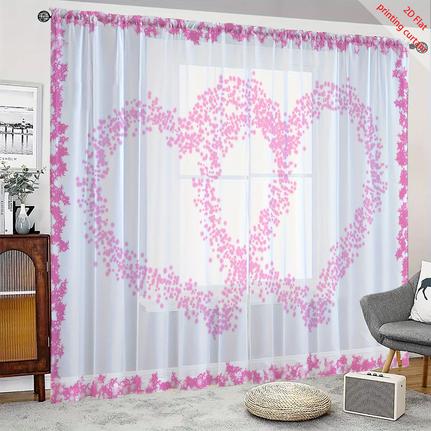 Voilage transparent imprimé en - Curtain Sheer Voile avis et prix