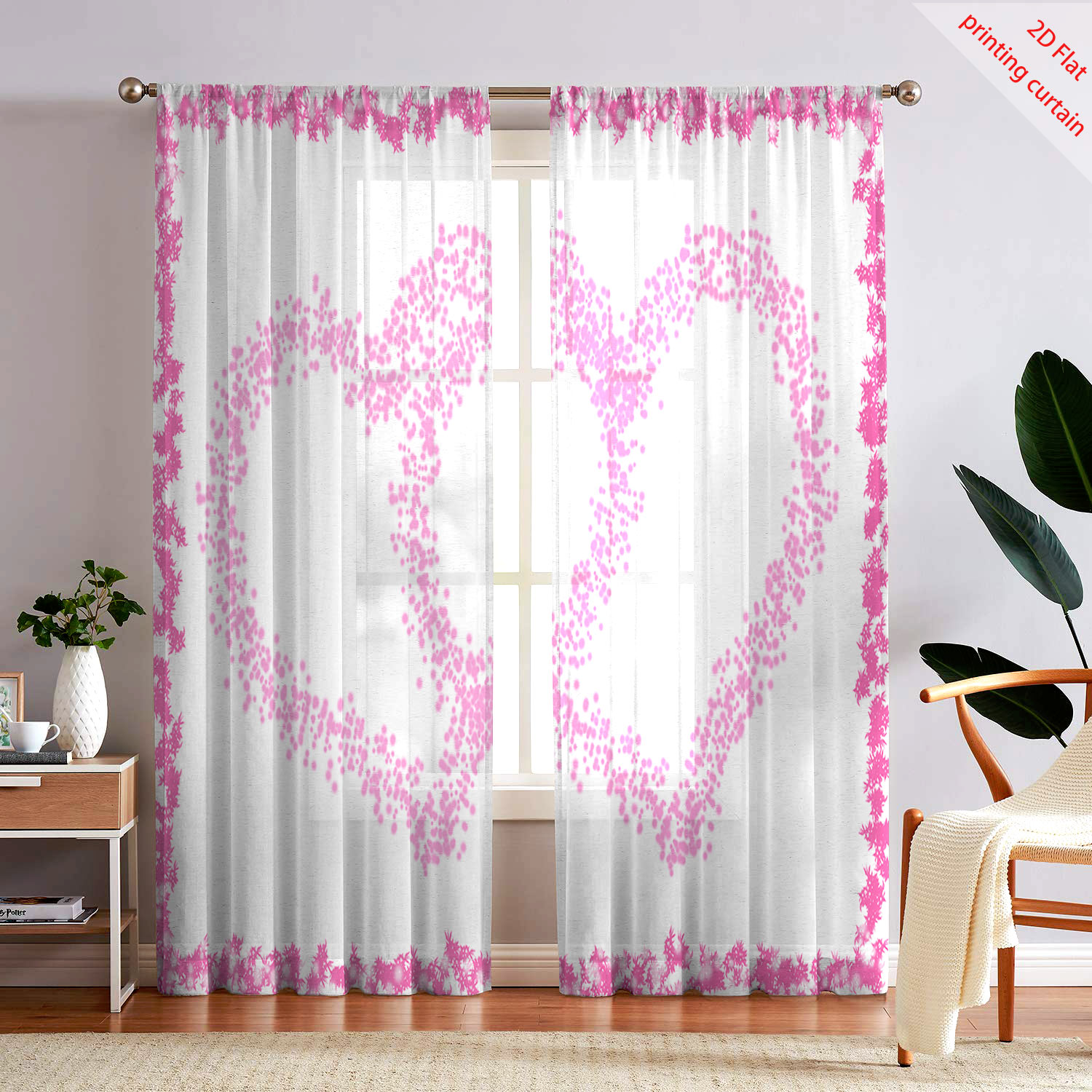 Voilage transparent imprimé en - Curtain Sheer Voile avis et prix