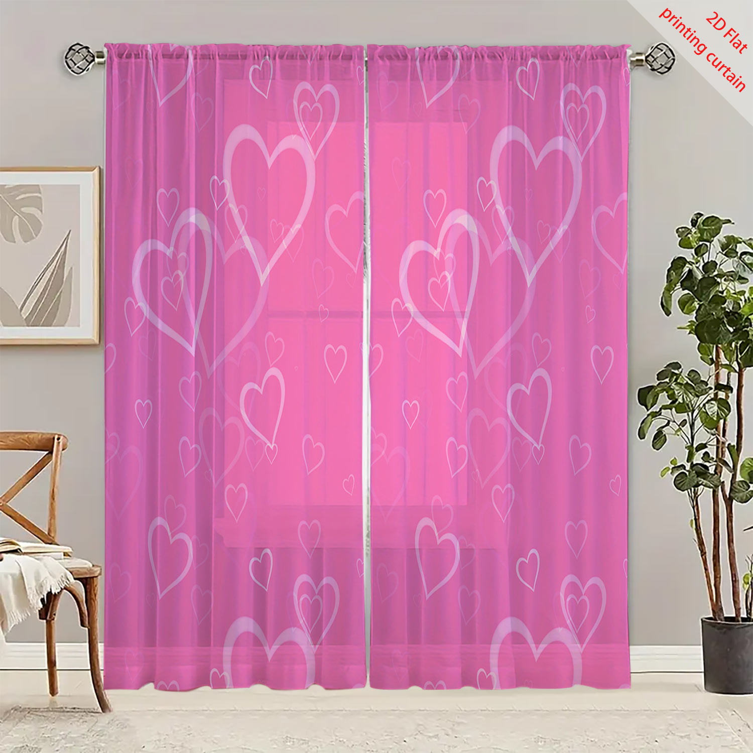 Voilage transparent imprimé en - Curtain Sheer Voile avis et prix