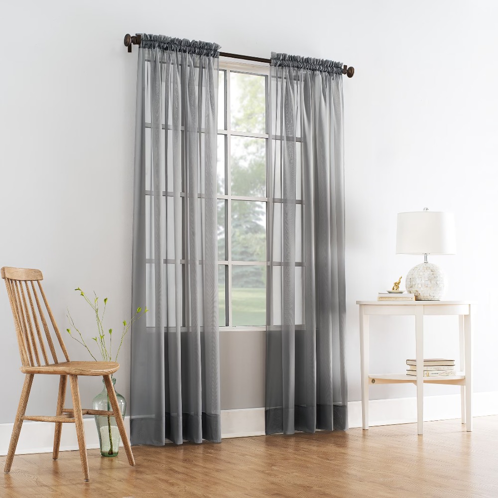 Voilage transparent à passe-tr - Curtain Sheer Voile avis et prix