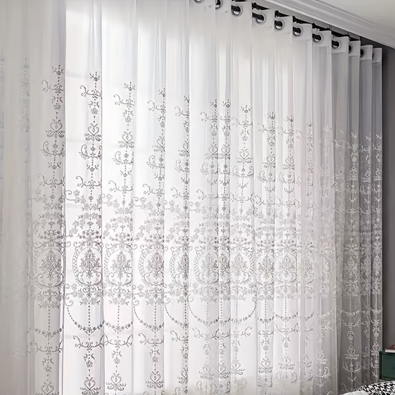 1 rideau transparent blanc bro - Curtain Sheer Voile avis et prix