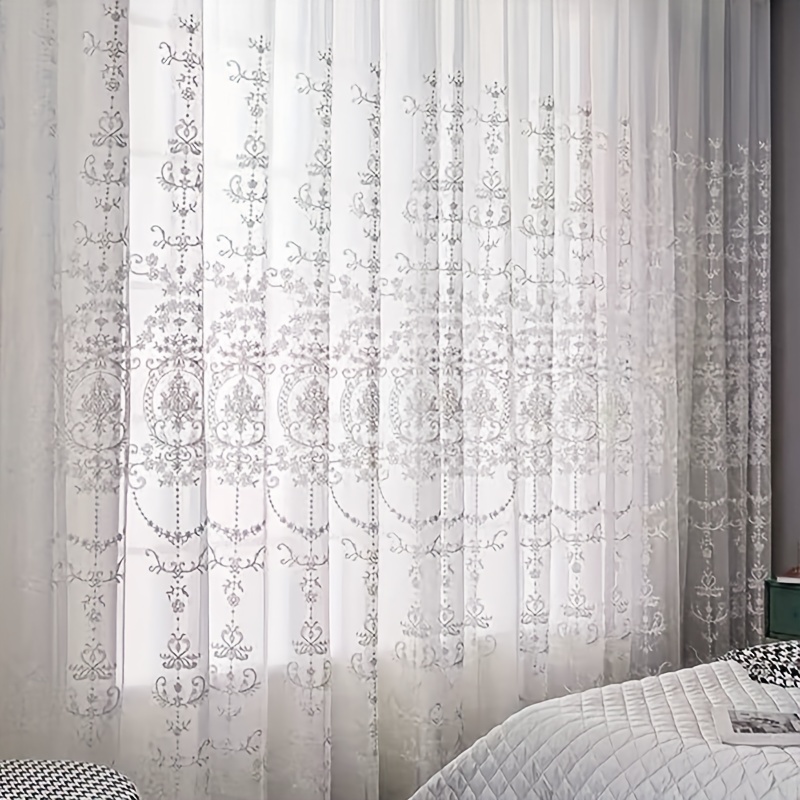 1 rideau transparent blanc bro - Curtain Sheer Voile avis et prix