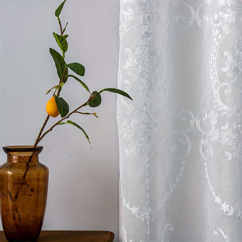 1 rideau transparent blanc bro - Curtain Sheer Voile avis et prix